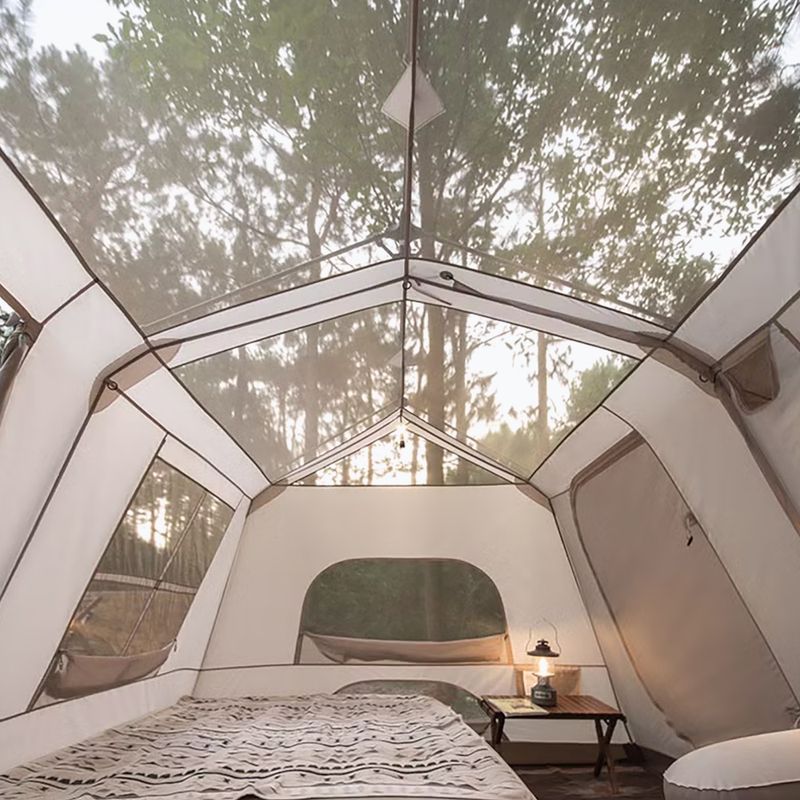 Намет кемпінговий чотиримісний Naturehike Village 13 Ridge Ultimate Edition brown/ti black 6