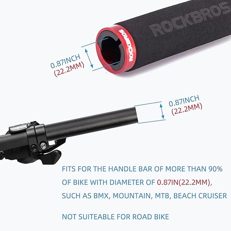 Ручки для керма Rockbros BT1001 Handlebar Grips black/red 4