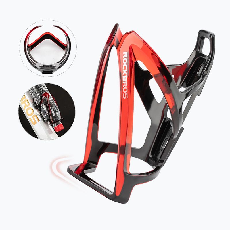 Кошик для пляшки Rockbros 31210007 Water Bottle Holder black/red 3