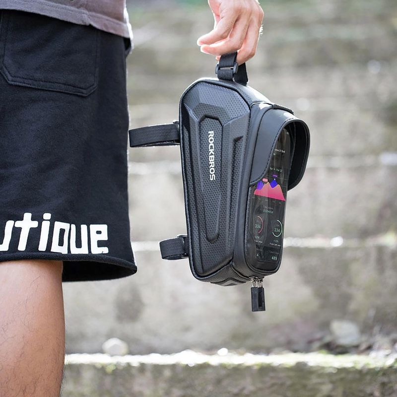 Сумка велосипедна на раму Rockbros B68 Bike Tube Bag 1.7L black 7