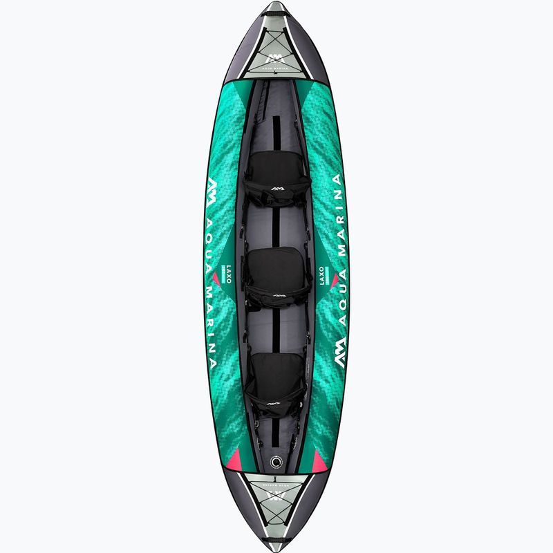 Надувна байдарка 3-х місна 12’6″ Aqua Marina Recreational Kayak зелена Laxo-380 2