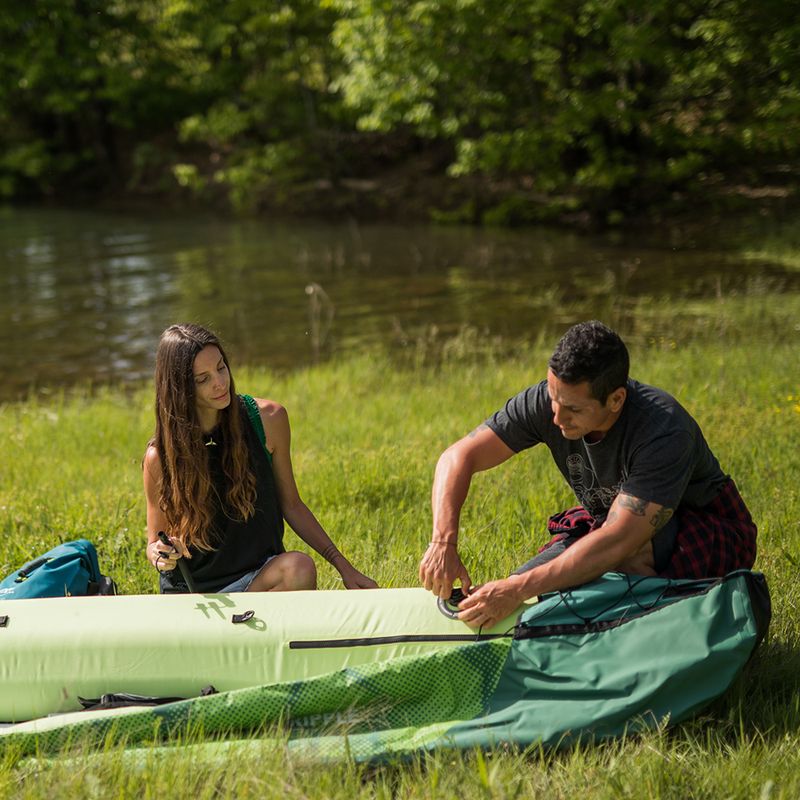 Надувна байдарка 3-х місна 12'2" Aqua Marina Recreational Canoe зелена Ripple-370 12