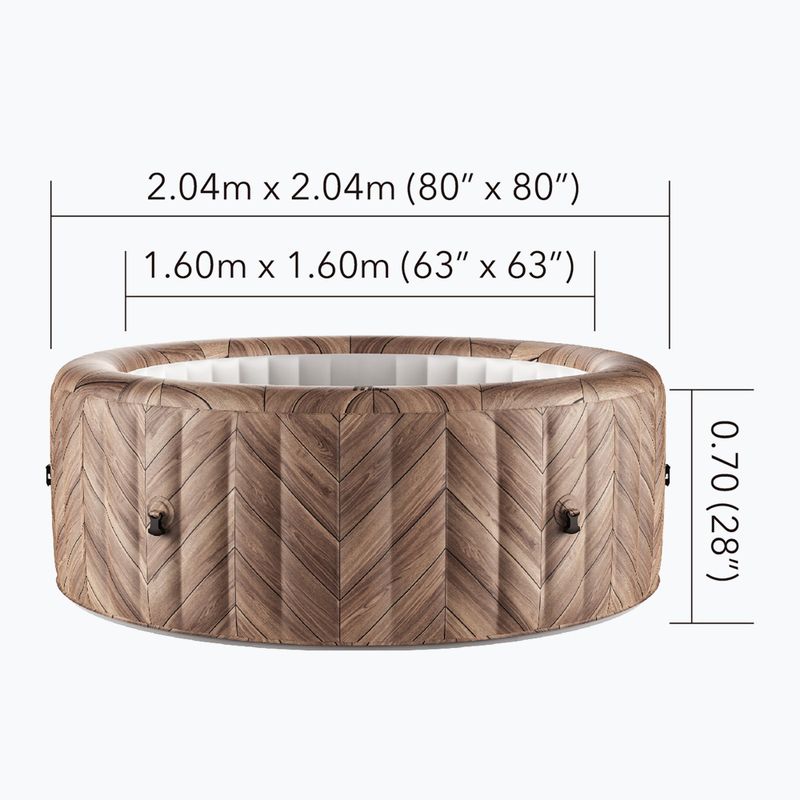 Басейн з гідромасажем 6-місне MSpa Comfort Fermo дерев'яний 12