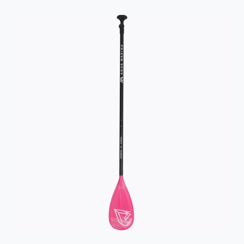 Весло для SUP з 3 частин Aqua Marina SPORTS III CORAL чорно-рожеве B0303624