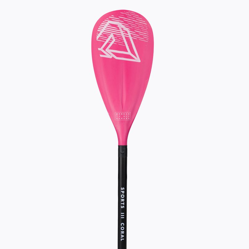 Весло для SUP з 3 частин Aqua Marina SPORTS III CORAL чорно-рожеве B0303624 5
