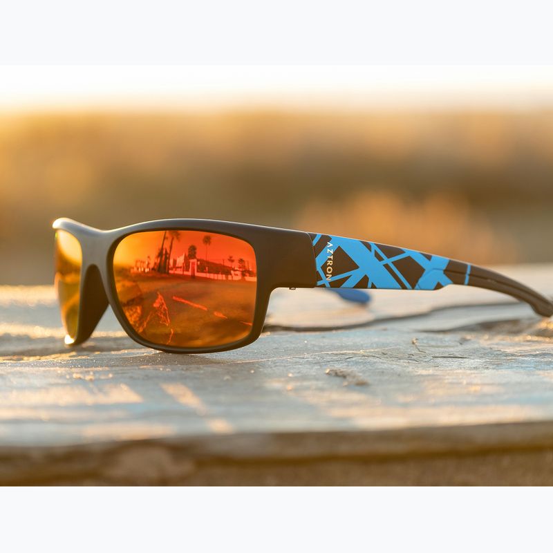 Окуляри сонцезахисні Aztron Avatar-X2 matt black/gloss blue/polarized sahara red mirror/brown 7