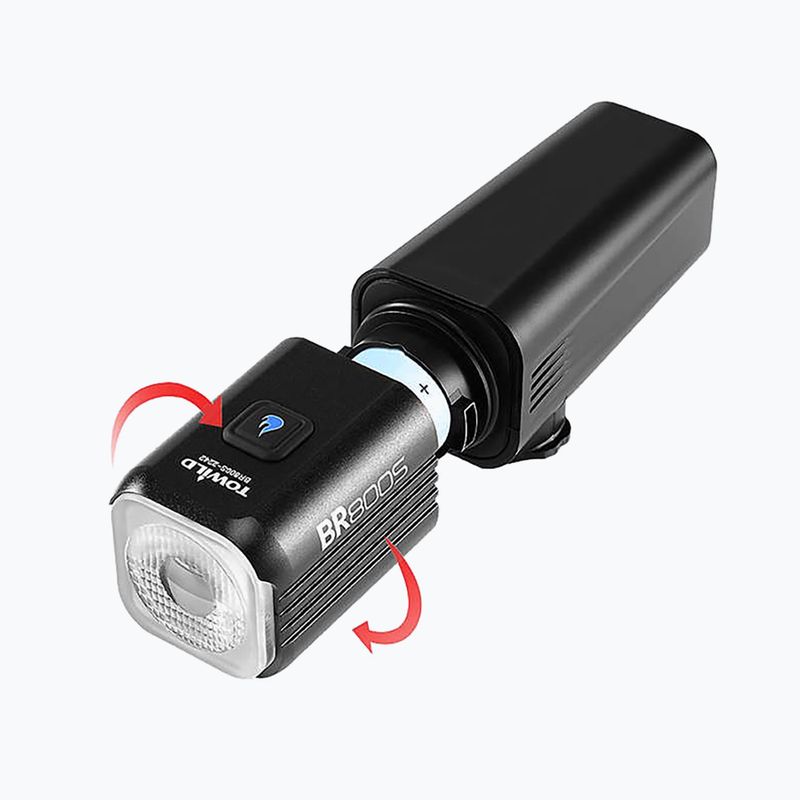 Ліхтарик велосипедний передній Towild BR800S black 5