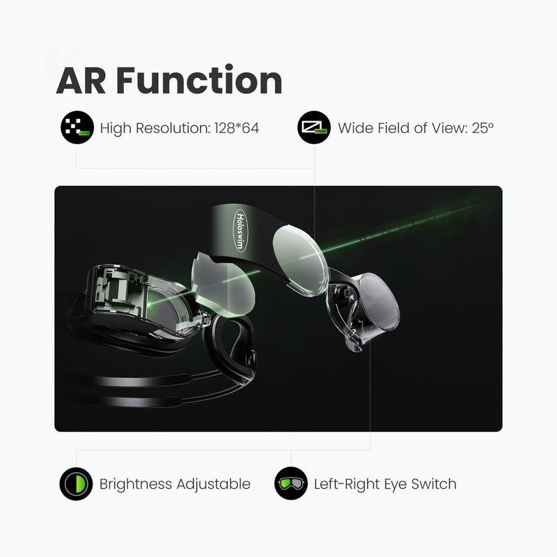 Окуляри для плавання Holoswim 2 Pro AR Smart deep sky black 15