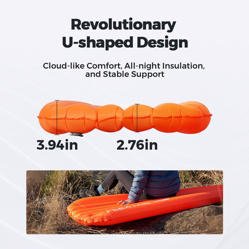 Матрац надувний Flextail Zero R05 Mummy orange 7