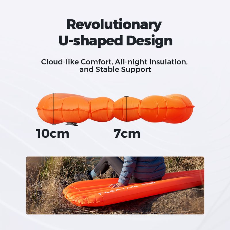 Матрац надувний Flextail Zero R05 Mummy orange 8