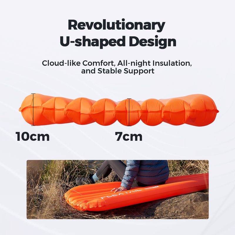 Матрац надувний Flextail Zero R05 Regular orange 9