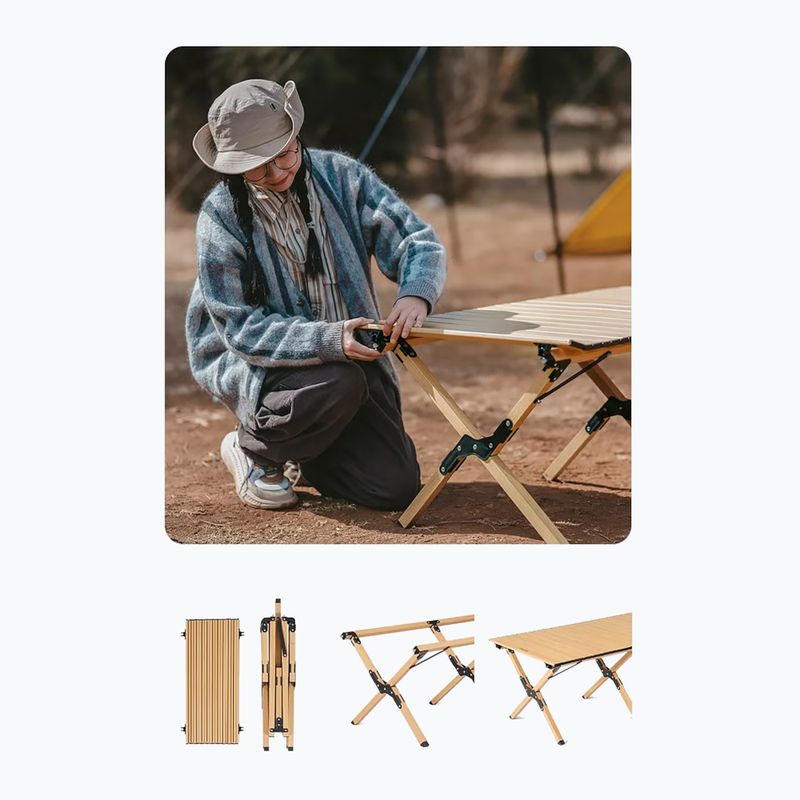 Стіл туристичний Naturehike Star Jane L01 L wood 3