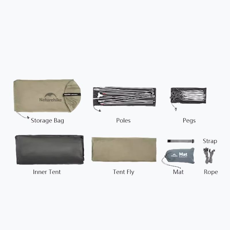 Намет трекінговий тримісний Naturehike Cloud Up 3 Pro 20D light gray/red 2