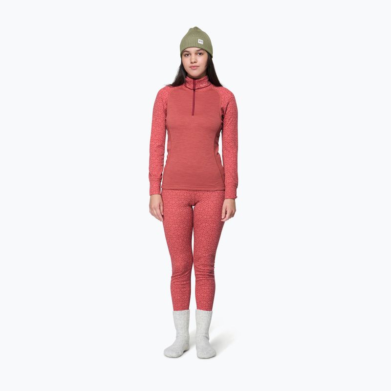 Кофта термоактивна жіноча Devold Duo Active Merino 205 Zip Neck marsala 2