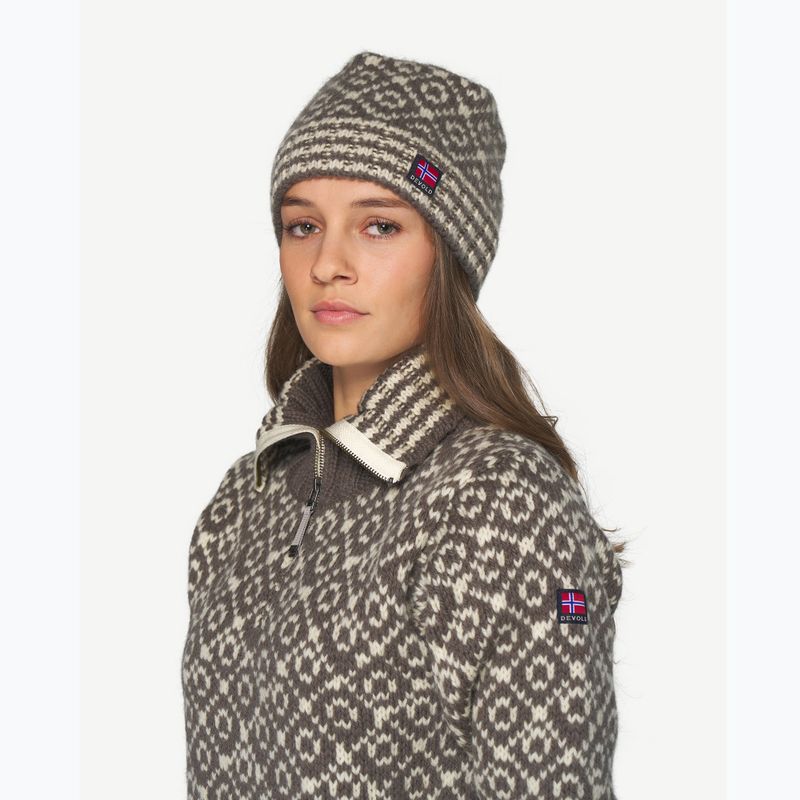 Шапка зимова Devold Svalbard Wool falcon/offwhite 2