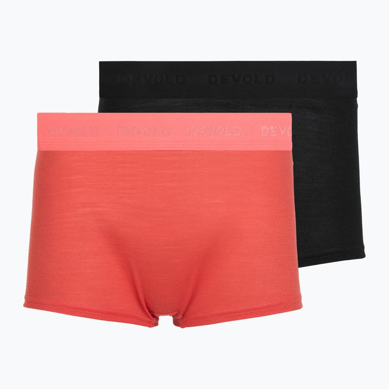 Боксерки термоактивні жіночі Devold Breeze Merino 150 Hipser 2 pack black/coral