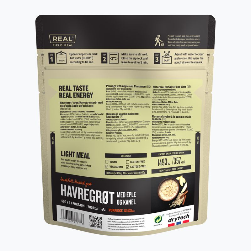 Ліофілізована їжа Real Turmat Oatmeal with Apple and Cinnamon 196 g 2