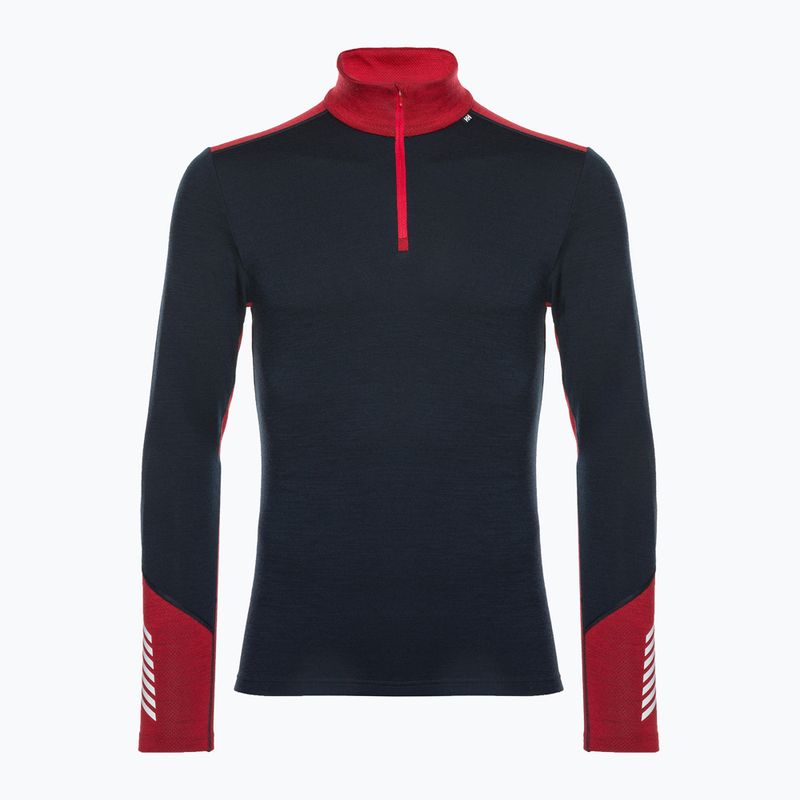 Чоловіча термокофта Helly Hansen Lifa Merino середня вага 1/2 на блискавці темно-синій