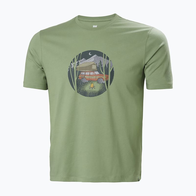 Футболка трекінгова чоловіча Helly Hansen F2F Organic Cotton 2.0 зелена 63340_406
