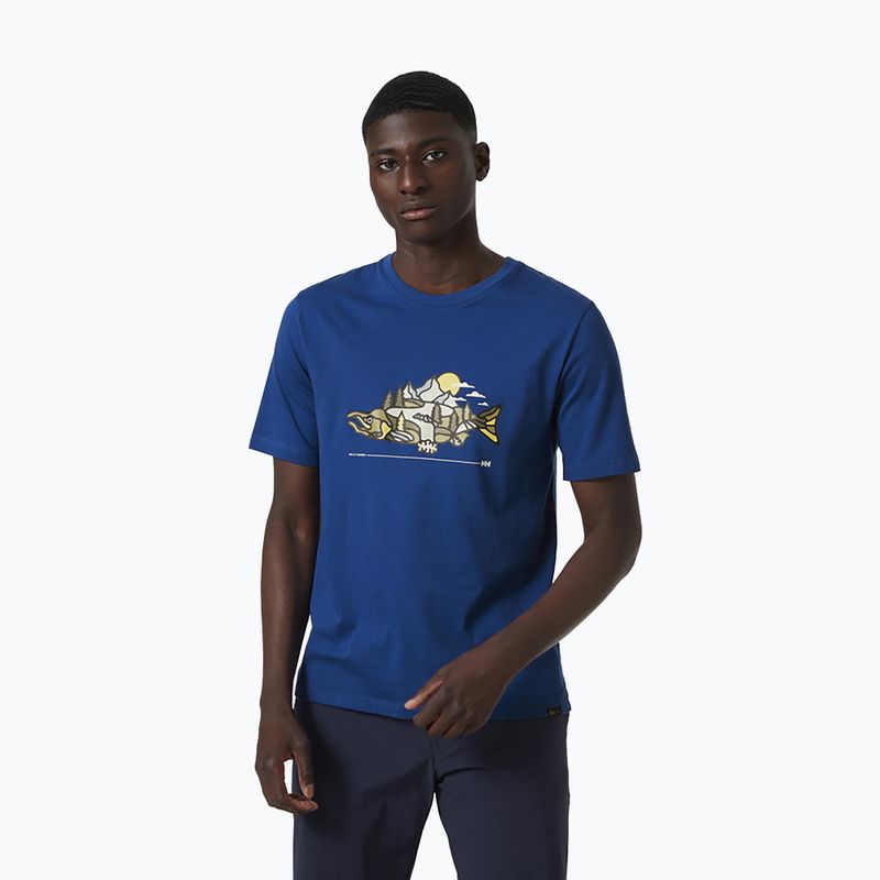 Футболка трекінгова чоловіча Helly Hansen F2F Organic Cotton 2.0 блакитна 63340_606