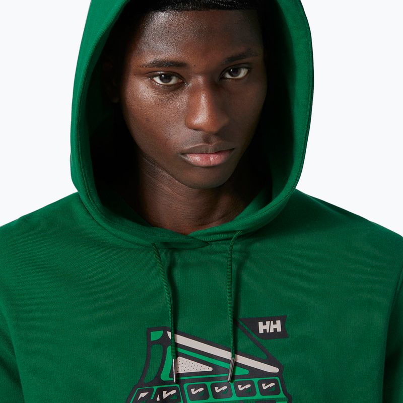 Чоловічий трекінговий світшот Helly Hansen F2F Organic Cotton Hoodie малахітовий 3