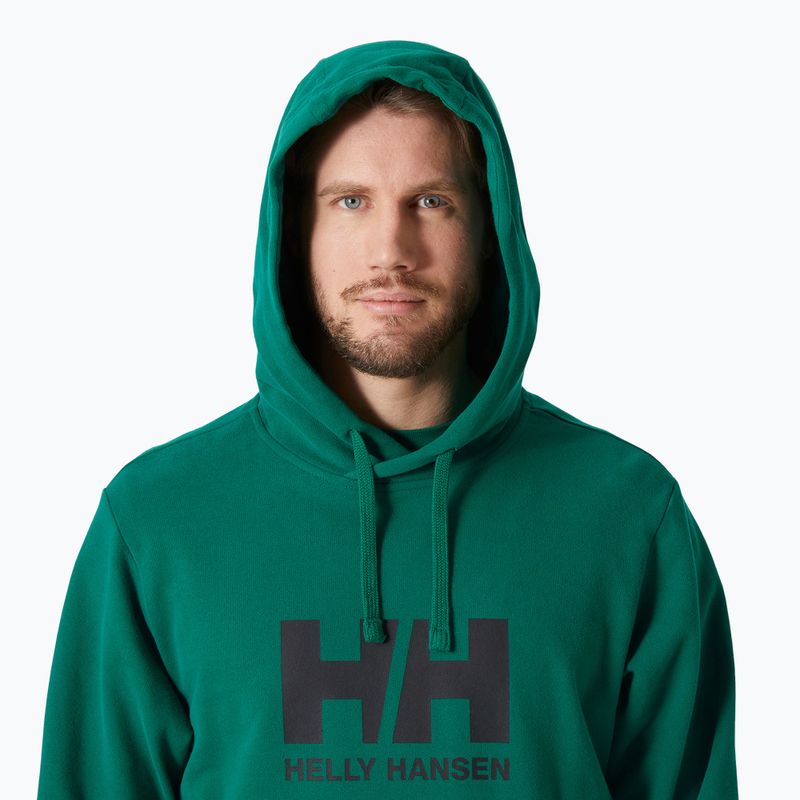 Чоловіче худі Helly Hansen HH Logo Hoodie 2.0 смарагдове 3