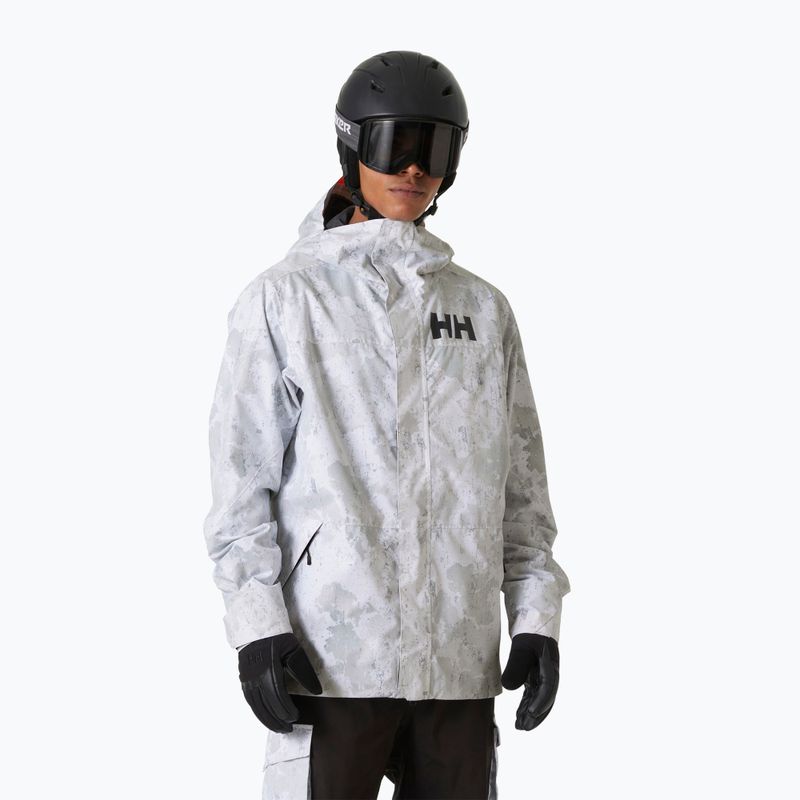 Куртка гірсько-лижна чоловіча Helly Hansen Ullr D Shell Graphic grey fog snow camo aop