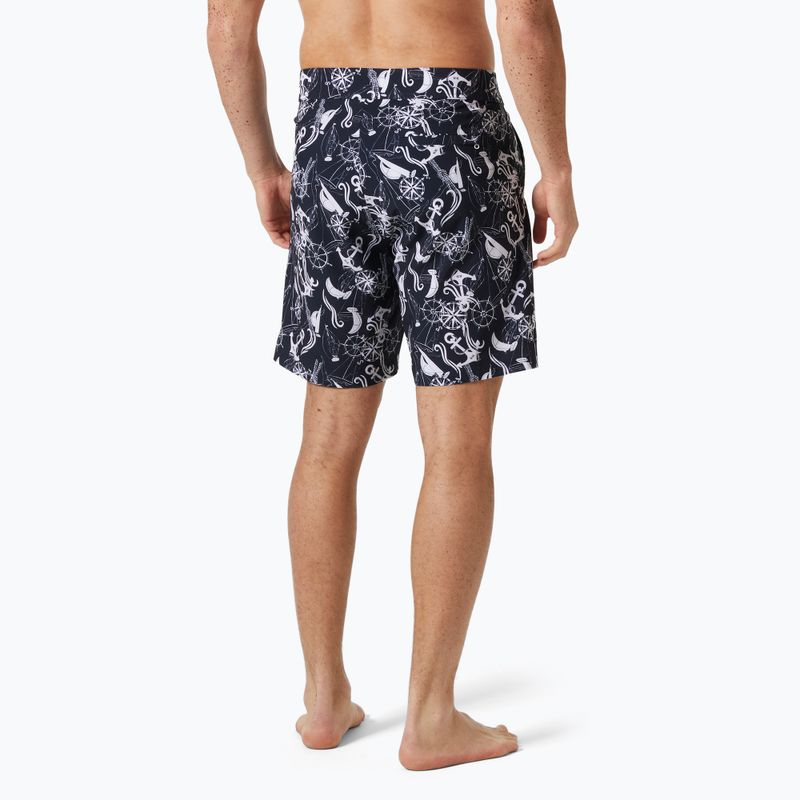 Шорти для купання чоловічі Helly Hansen Newport Boardshorts 8" navy nautical aop 2