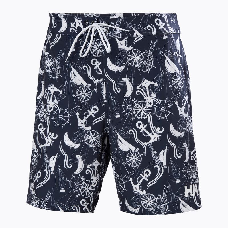 Шорти для купання чоловічі Helly Hansen Newport Boardshorts 8" navy nautical aop 5