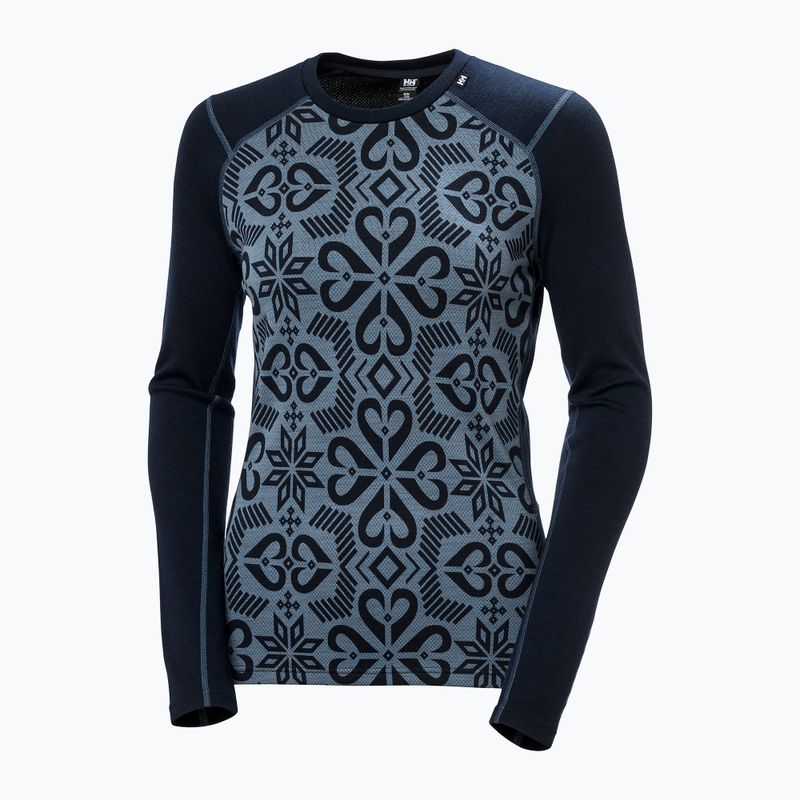 Жіноча термоактивна кофта Helly Hansen Lifa Merino Midweight Graphic Crew navy nordic rose aop 5