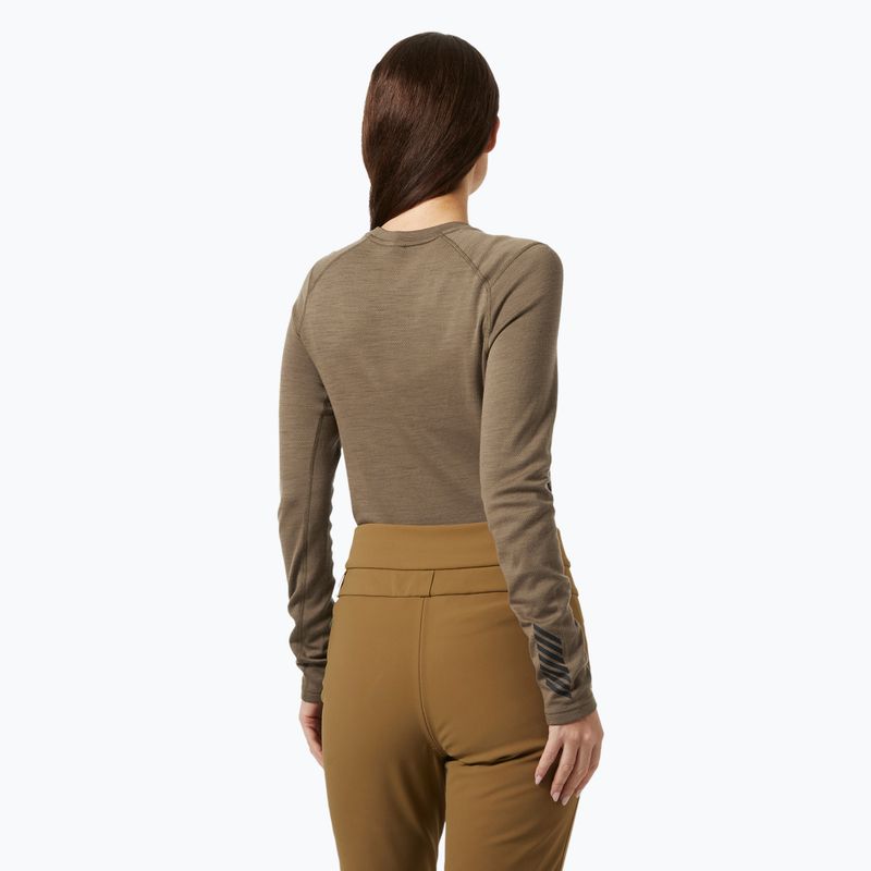 Лонгслів термічний жіночий Helly Hansen Lifa Merino Midweight Graphic Crew sepia houndstooth aop 2