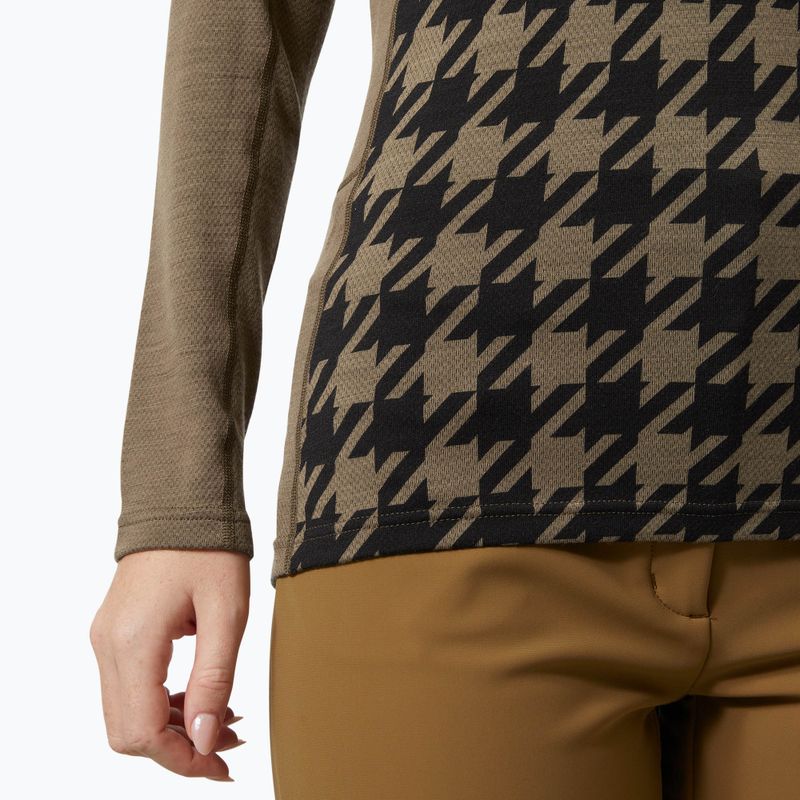 Жіноча термоактивна кофта Helly Hansen Lifa Merino Midweight Graphic Crew sepia houndstooth aop 4
