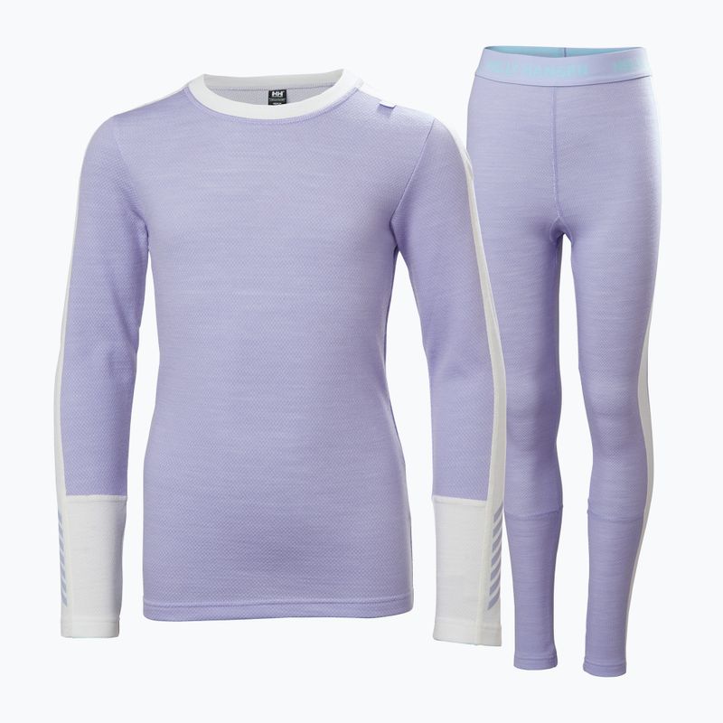 Комплект термобілизни дитячий Helly Hansen JR Lifa Merino Midweight bright lavender 5