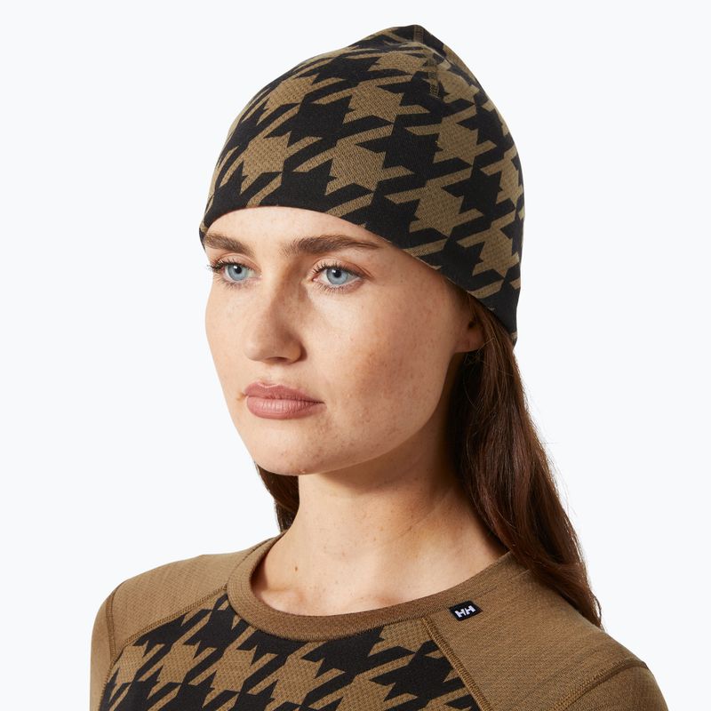 Шапка зимова Helly Hansen Lifa Merino sepia houndstooth aop 2