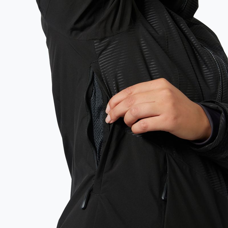 Куртка лижна жіноча Helly Hansen Valdisere 3.0 black embossed stripes 4