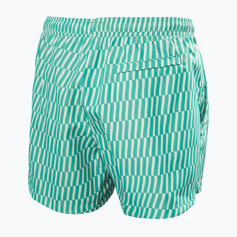 Шорти вітрильні чоловічі Helly Hansen Newport Trunk 4.5" dark mint offset stripe ao 2