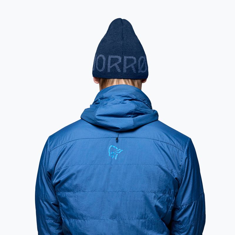 Шапка зимова NORRONA MerinoUll Logo Beanie indigo night melange 4