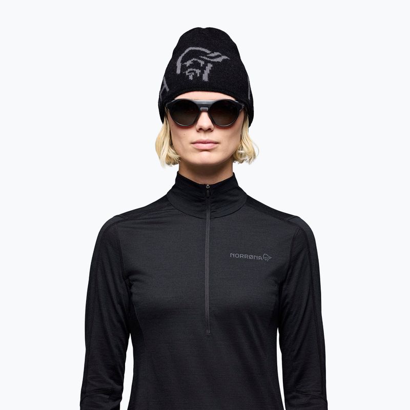 Шапка зимова NORRONA MerinoUll Logo Beanie caviar melange 2