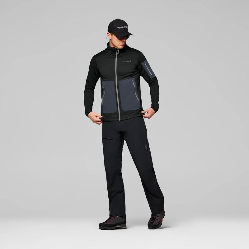 Кофта трекінгова чоловіча NORRONA Falketind Warm2 Stretch Hood caviar black 2