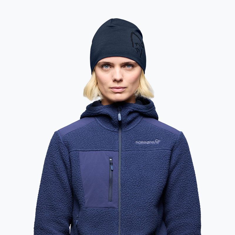 Шапка зимова NORRONA PureUll 180 Beanie indigo night 2