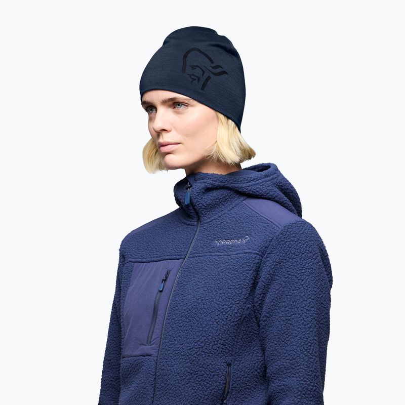 Шапка зимова NORRONA PureUll 180 Beanie indigo night 3