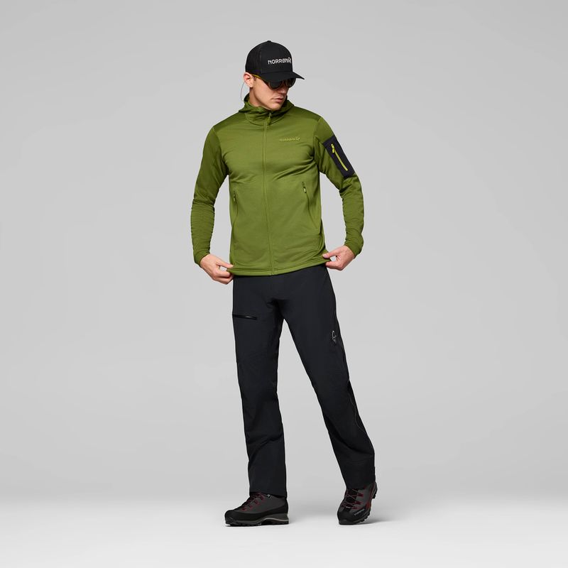 Кофта трекінгова чоловіча NORRONA Falketind Warm2 Stretch Hood pesto 2