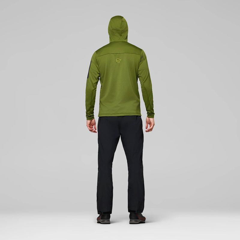 Кофта трекінгова чоловіча NORRONA Falketind Warm2 Stretch Hood pesto 3
