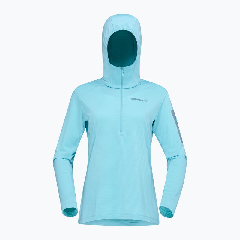Кофта трекінгова жіноча NORRONA Falketind Warm1 Hood aqua haze/trooper 5