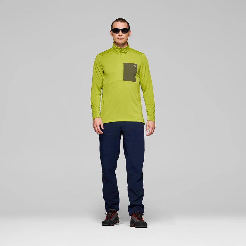 Кофта трекінгова чоловіча NORRONA Femund Warm1 Zip Neck golden lime/olive night 2