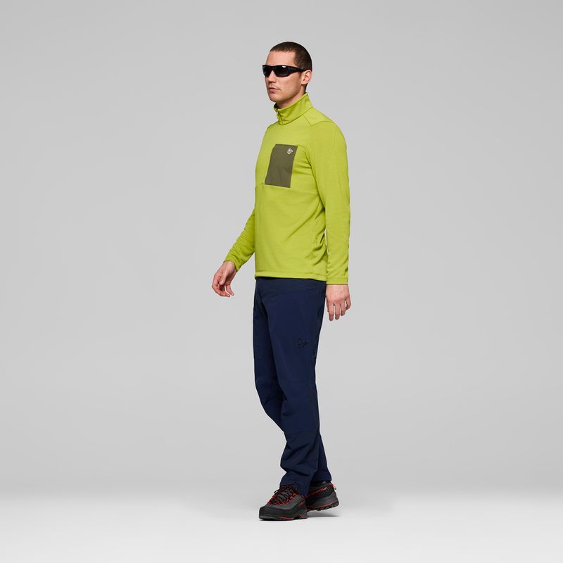 Кофта трекінгова чоловіча NORRONA Femund Warm1 Zip Neck golden lime/olive night 4
