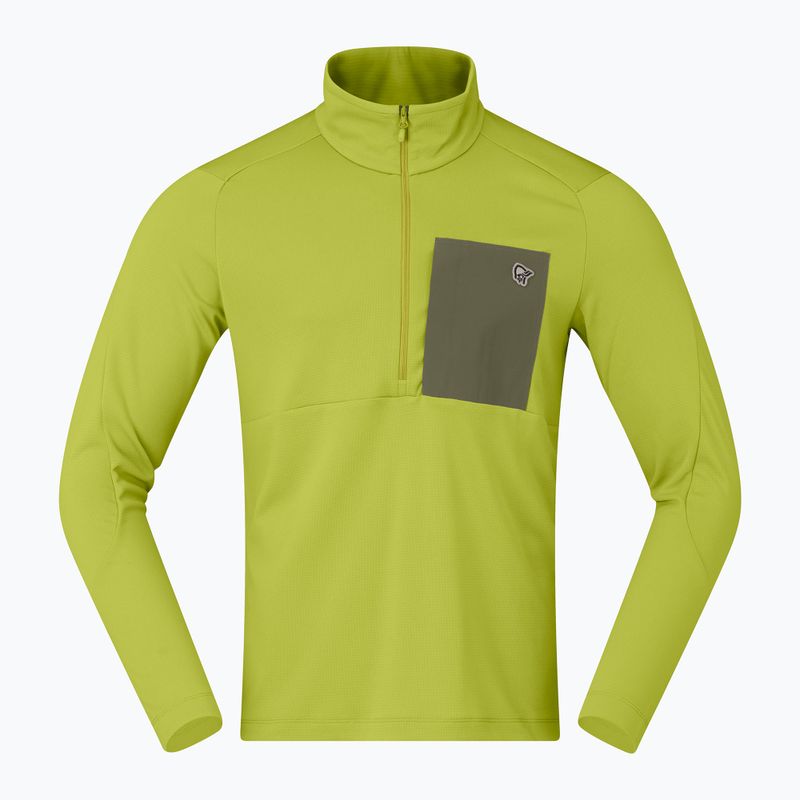 Кофта трекінгова чоловіча NORRONA Femund Warm1 Zip Neck golden lime/olive night 5
