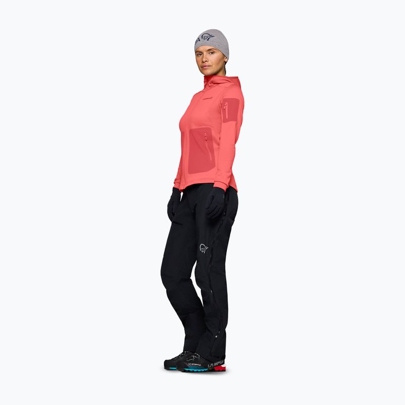 Кофта трекінгова жіноча NORRONA Falketind Warm2 Stretch Hood deep sea coral/baked apple 4