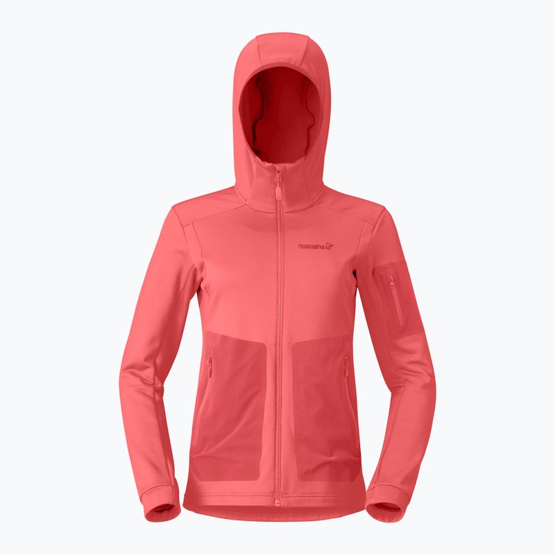 Кофта трекінгова жіноча NORRONA Falketind Warm2 Stretch Hood deep sea coral/baked apple 5