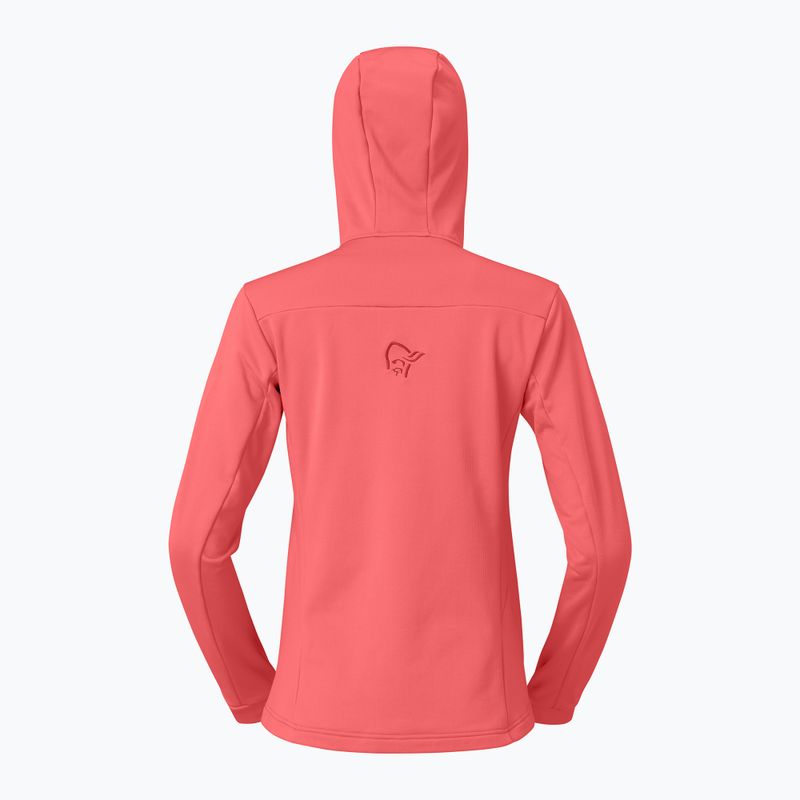 Кофта трекінгова жіноча NORRONA Falketind Warm2 Stretch Hood deep sea coral/baked apple 6